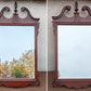 25"x45" Antique Vintage Old Solid Mahogany Wood Wooden Hanging Wall Hanging Mirror Glass Ornate Decorative Chippendale Hepplewhite Style