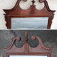 25"x45" Antique Vintage Old Solid Mahogany Wood Wooden Hanging Wall Hanging Mirror Glass Ornate Decorative Chippendale Hepplewhite Style