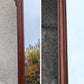 25"x45" Antique Vintage Old Solid Mahogany Wood Wooden Hanging Wall Hanging Mirror Glass Ornate Decorative Chippendale Hepplewhite Style