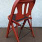 Set of 4 Antique Vintage Old "Solid Kumfort" Louis Rastetter Red Black Wood Wooden Foldable Fold Out Side Dining Accent Desk Chair Vinyl Fabric Seat