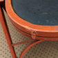 Set of 4 Antique Vintage Old "Solid Kumfort" Louis Rastetter Red Black Wood Wooden Foldable Fold Out Side Dining Accent Desk Chair Vinyl Fabric Seat