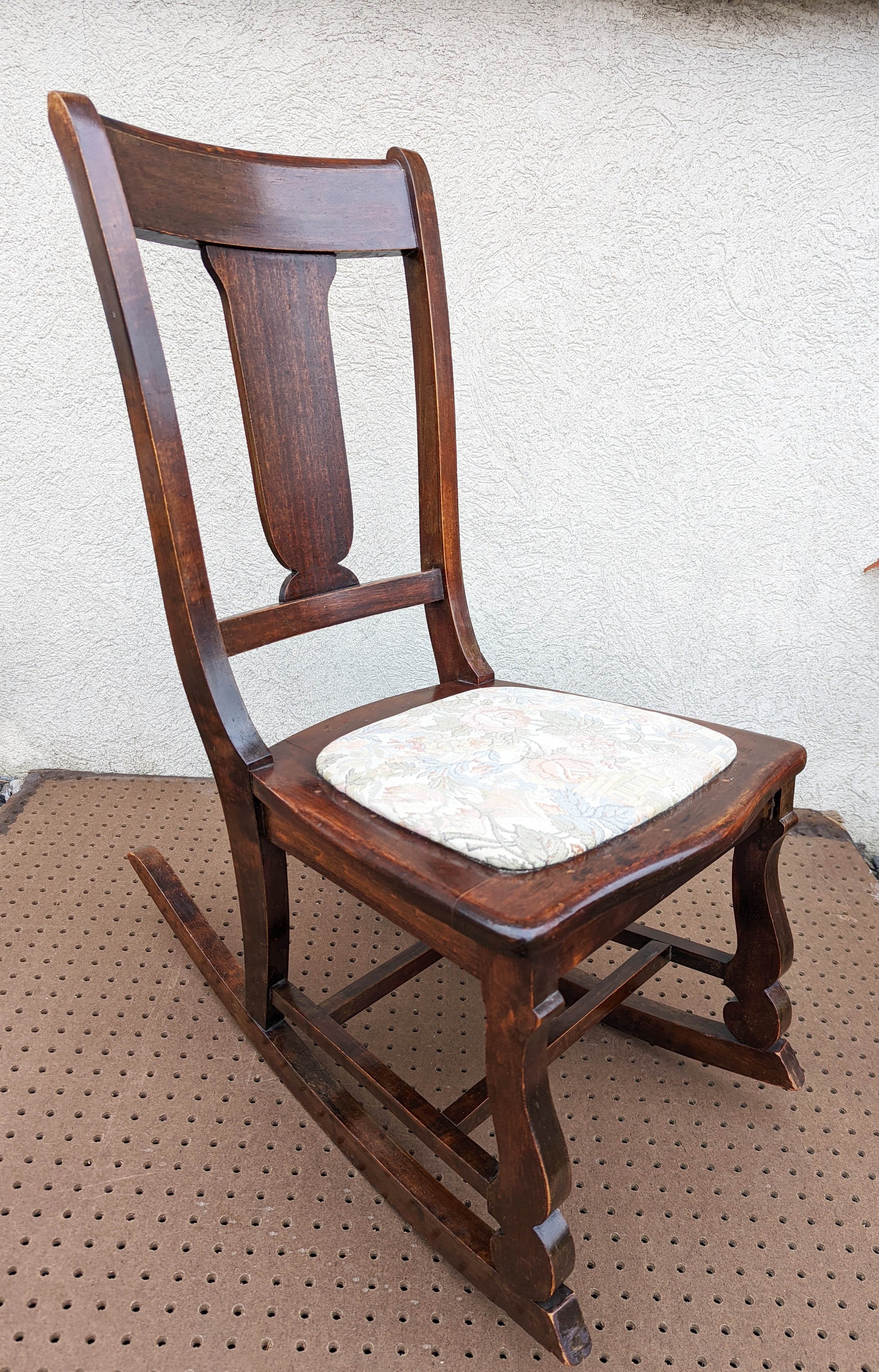 Antique Vintage Old SOLID Walnut Wood Wooden Fabric Seat Cushion Child –  PennAntique