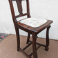 Antique Vintage Old "American Chair Co" SOLID Walnut Wood Wooden Sewing Work Side Dining Accent Desk Fabric Seat