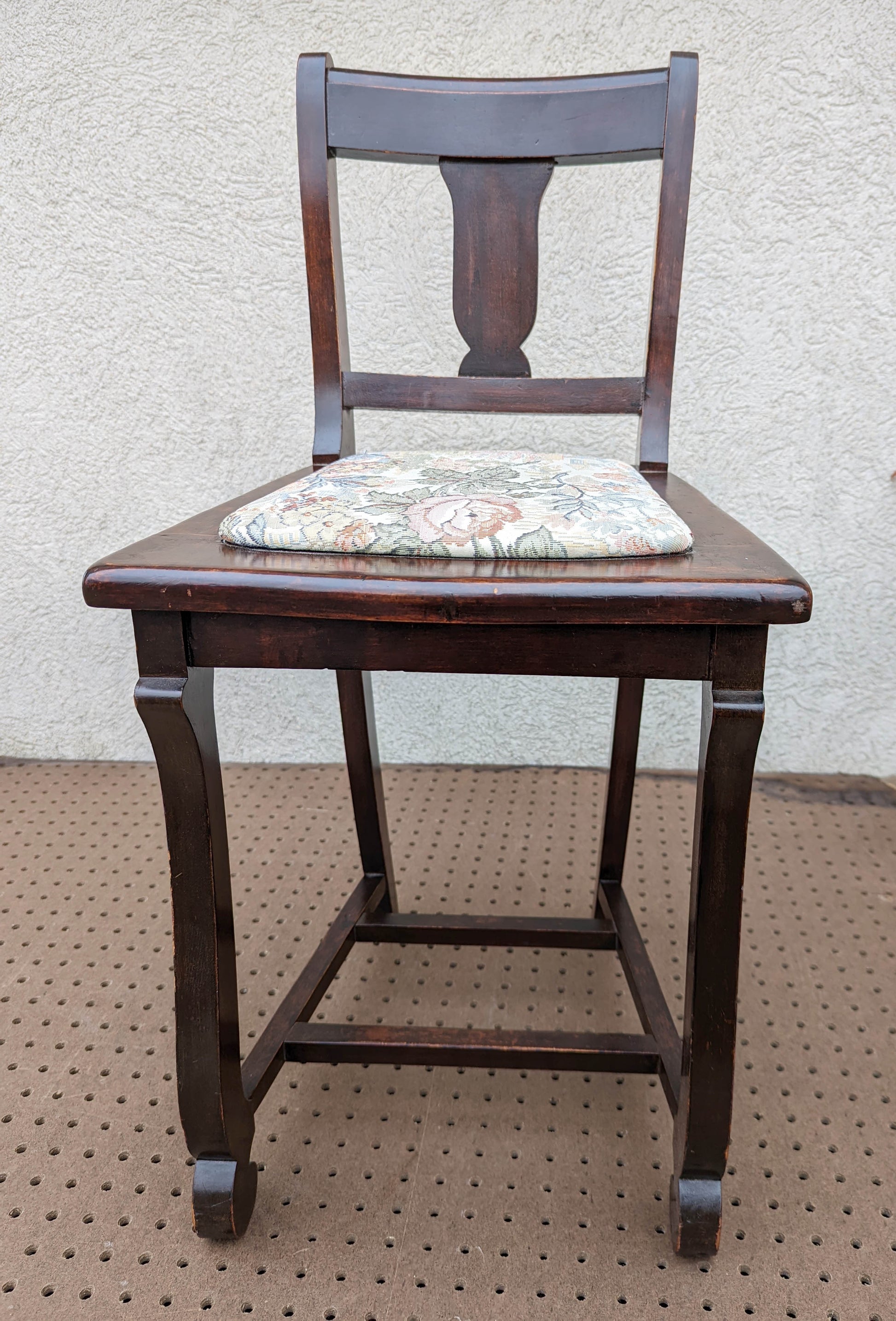 Antique Vintage Old SOLID Walnut Wood Wooden Fabric Seat Cushion Child –  PennAntique