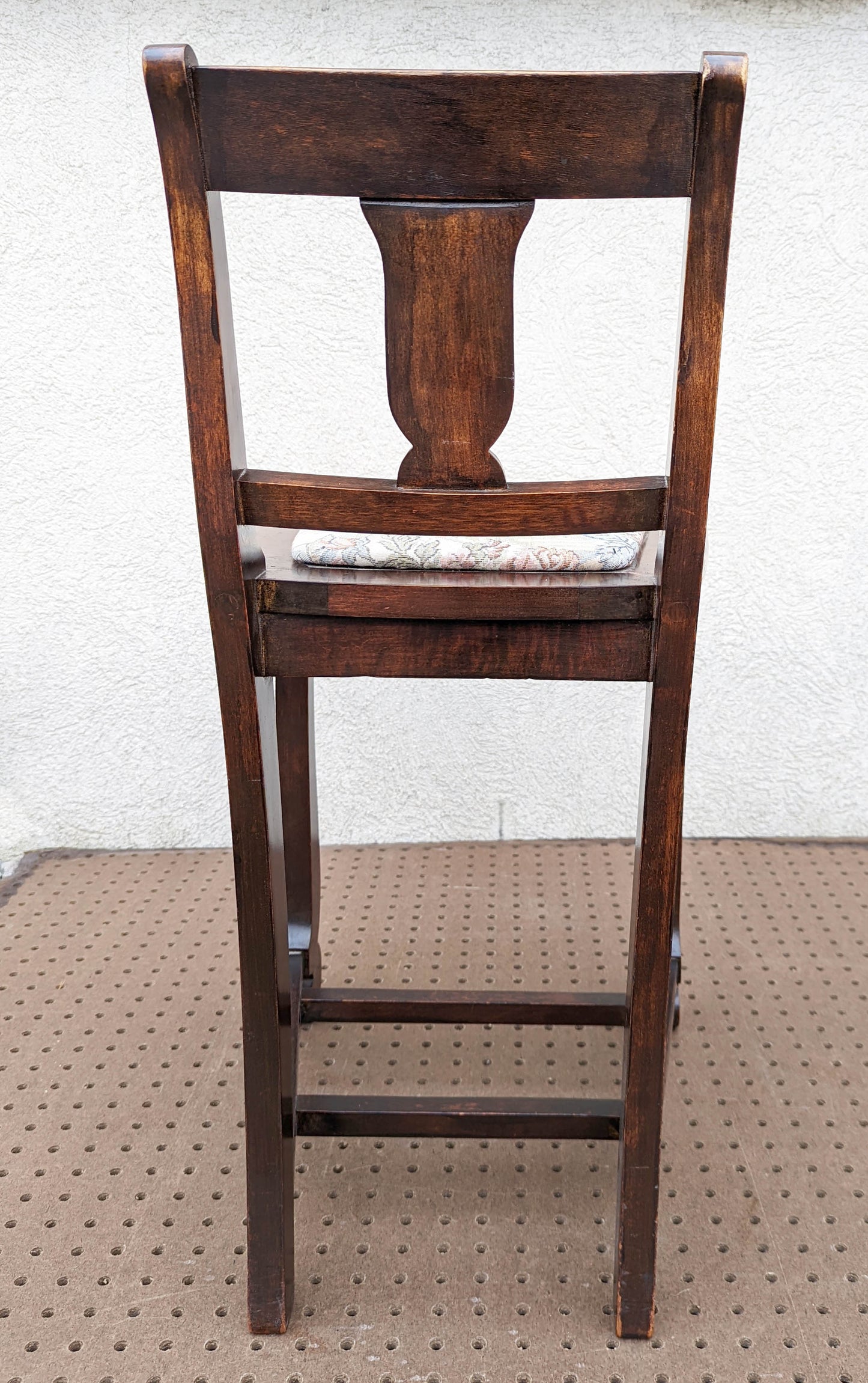 Antique Vintage Old "American Chair Co" SOLID Walnut Wood Wooden Sewing Work Side Dining Accent Desk Fabric Seat