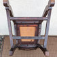 Antique Vintage Old "American Chair Co" SOLID Walnut Wood Wooden Sewing Work Side Dining Accent Desk Fabric Seat
