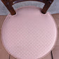 Vintage Antique Old SOLID Wood Wooden Side Accent Dining Desk Chair Caned Pink Fabric Seat