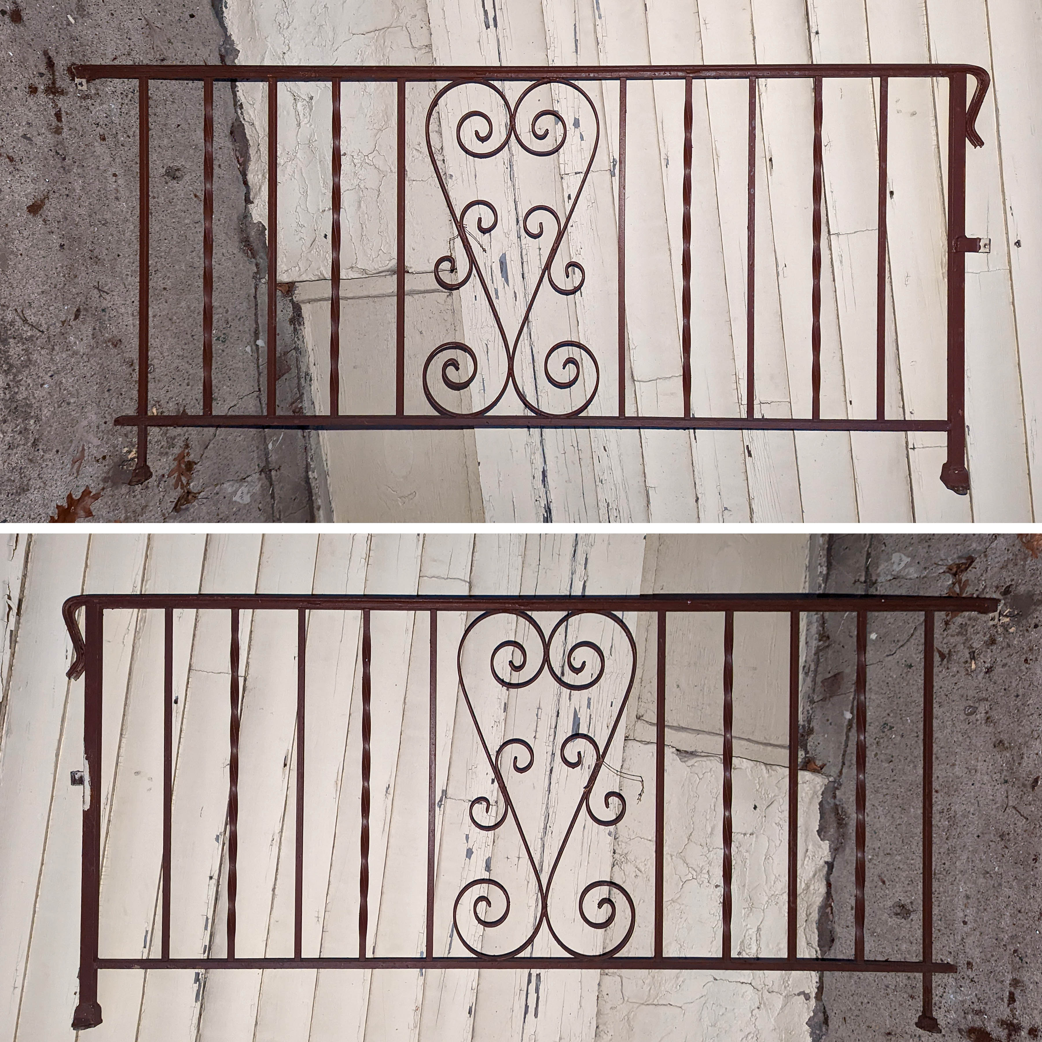 Salvaged Iron Railing Lot 7 (55ft) Antique Vintage Old Salvaged Reclaimed Steel Wrought Iron ...