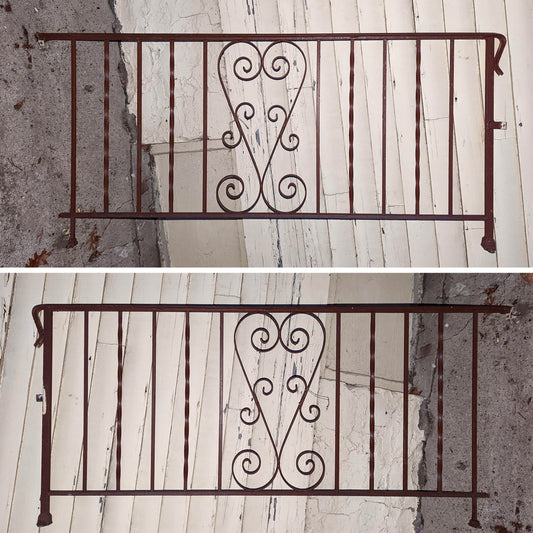 Lot 7 (55ft) Antique Vintage Old Salvaged Reclaimed Steel Wrought Iron Metal Handrail Porch Balcony Interior Exterior Garden Railing