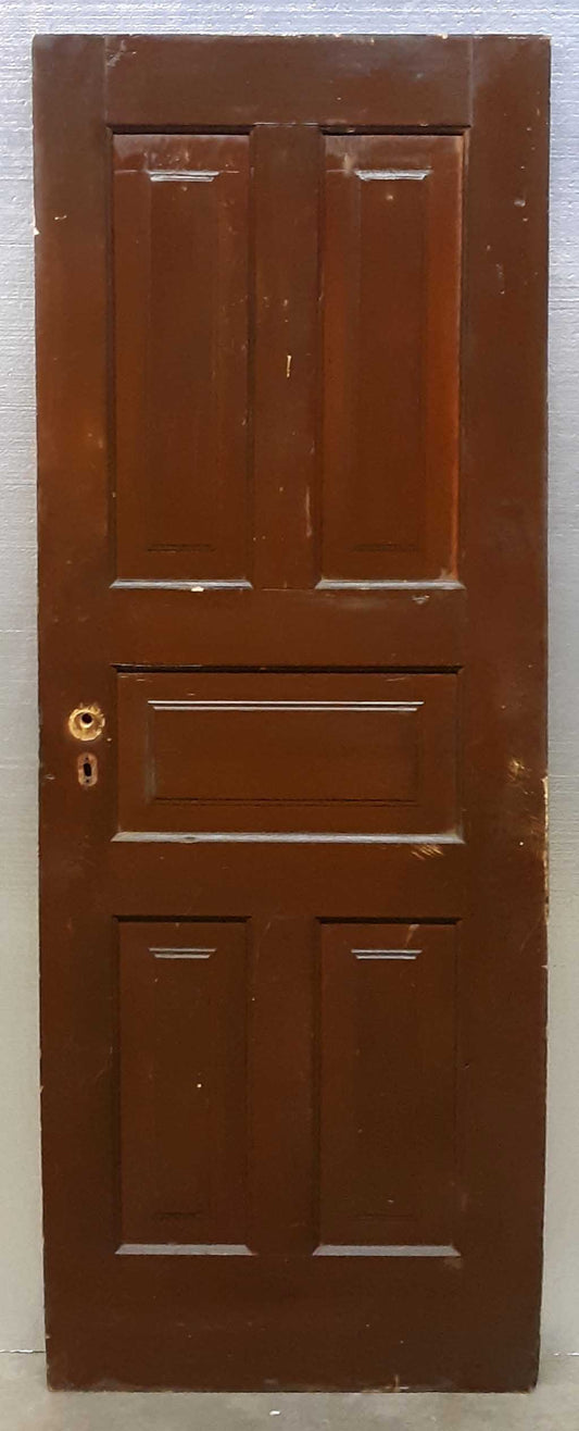 24"x68" Antique Vintage Old Salvaged Reclaimed Victorian Interior SOLID Wood Wooden Closet Pantry Door 5 Five Panels
