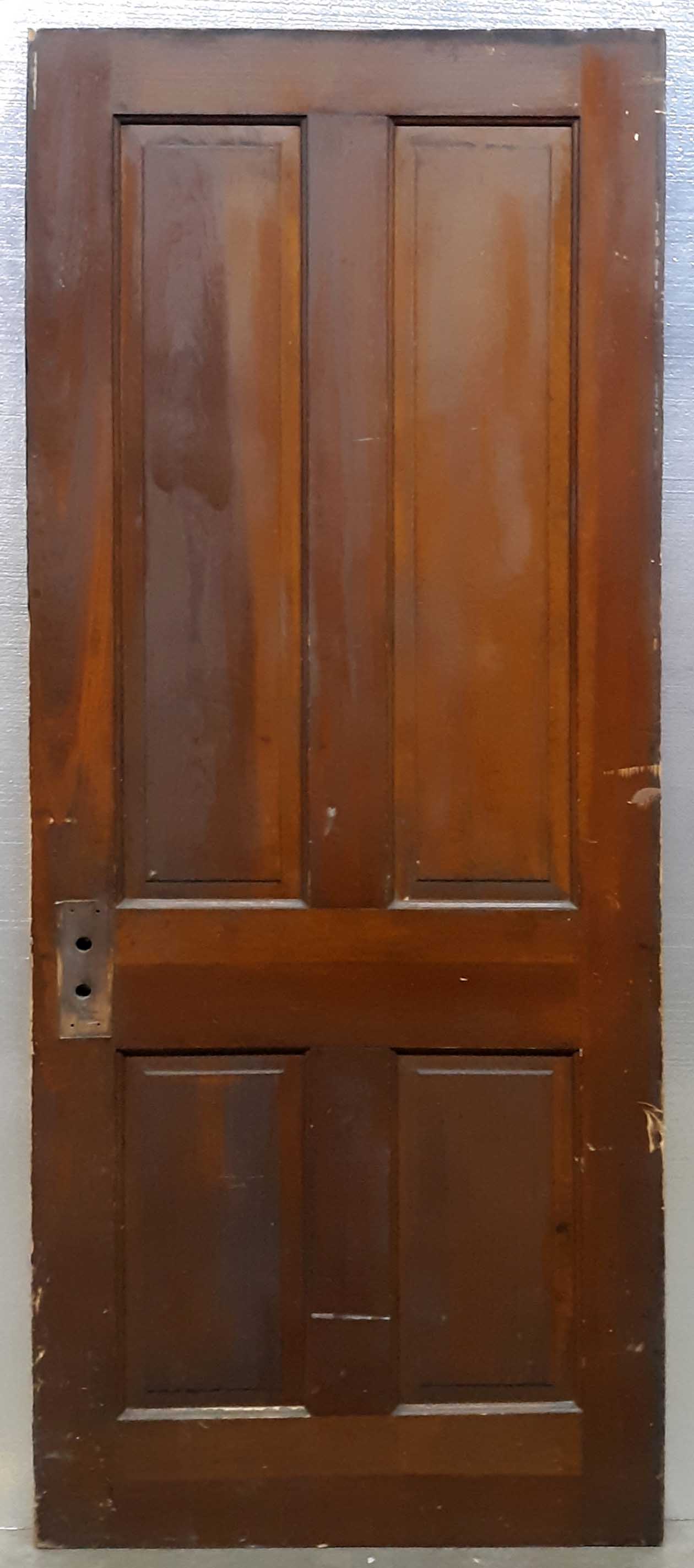 30"x77" Antique Vintage Old Victorian Interior SOLID Wood Wooden Door 4 Panels