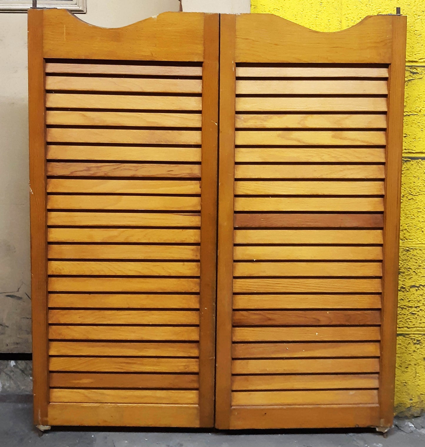 2 available 31"x37"x1" Vintage Antique Salvaged Reclaimed Pair SOLID Wood Wooden Fir Pine Interior Rustic Cabinet Pantry Saloon Style Door Louver Panel