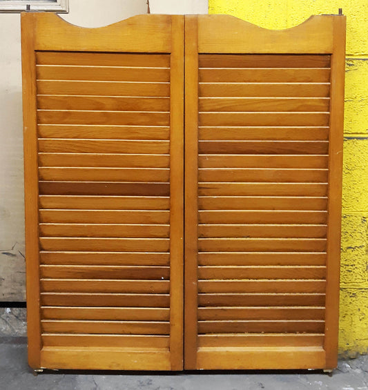 2 available 31"x37"x1" Vintage Antique Salvaged Reclaimed Pair SOLID Wood Wooden Fir Pine Interior Rustic Cabinet Pantry Saloon Style Door Louver Panel