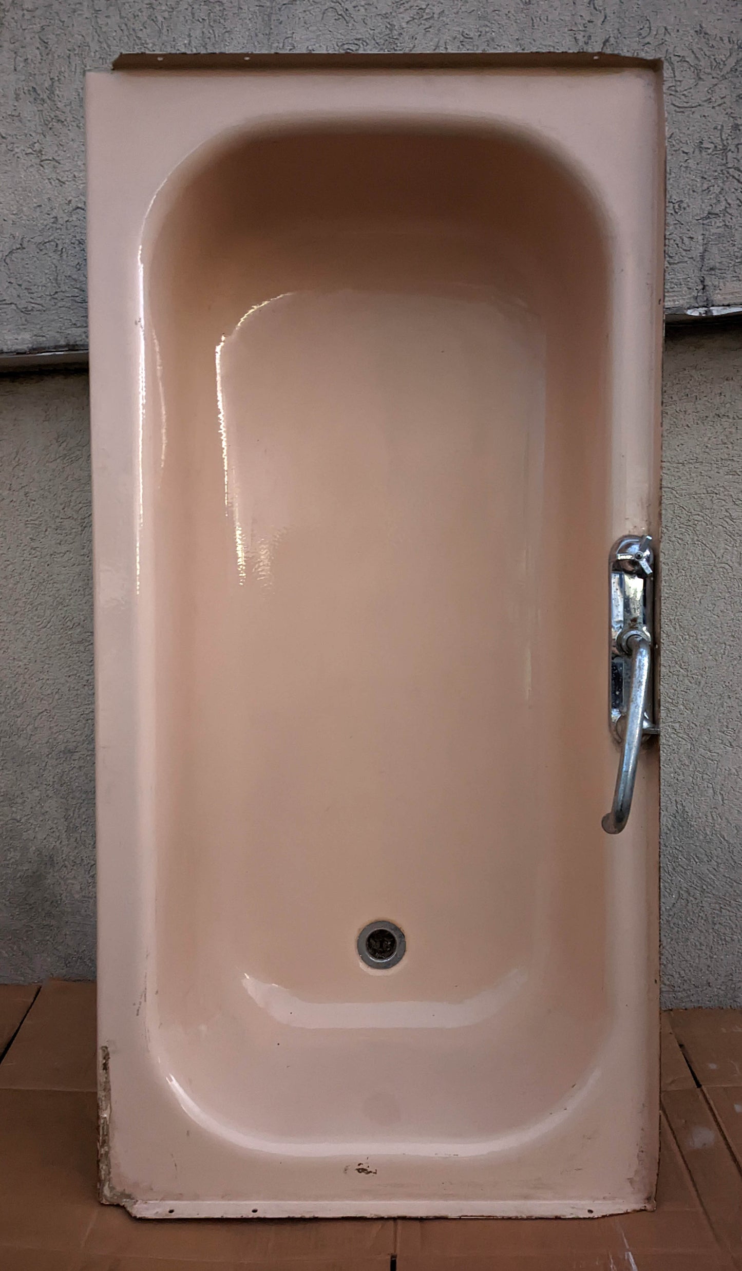 54"x27" Vintage Antique Old Salvaged Reclaimed Pink Peach Porcelain Steel Single Basin Bowl Sink Wash Tub