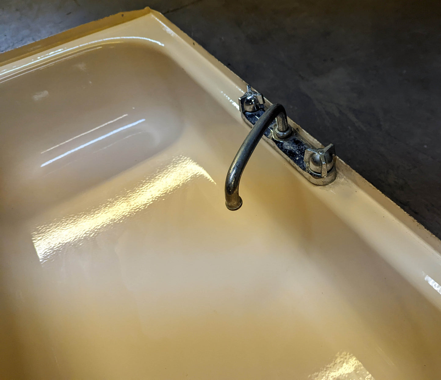 54"x27" Vintage Antique Old Salvaged Reclaimed Pink Peach Porcelain Steel Single Basin Bowl Sink Wash Tub