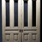 75"x96"x3" Pair Antique Vintage Old Reclaimed Salvaged Victorian SOLID Wood Wooden Interior Exterior Pocket Sliding Double Doors 4 Windows 3 Panels