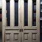 75"x96"x3" Pair Antique Vintage Old Reclaimed Salvaged Victorian SOLID Wood Wooden Interior Exterior Pocket Sliding Double Doors 4 Windows 3 Panels