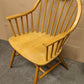 Wide Vintage Antique Old Rustic Solid Maple Wood Wooden Spindle Back Dining Side Accent Arm Chair Armchair Saddle Seat Made in Yugoslavia
