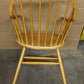 Wide Vintage Antique Old Rustic Solid Maple Wood Wooden Spindle Back Dining Side Accent Arm Chair Armchair Saddle Seat Made in Yugoslavia