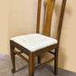 Antique Vintage Old SOLID Oak Wood Wooden Side Dining Desk Chair Fabric Seat Mission Arts & Crafts Style