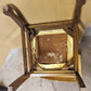 Antique Vintage Old SOLID Oak Wood Wooden Side Dining Desk Chair Fabric Seat Mission Arts & Crafts Style