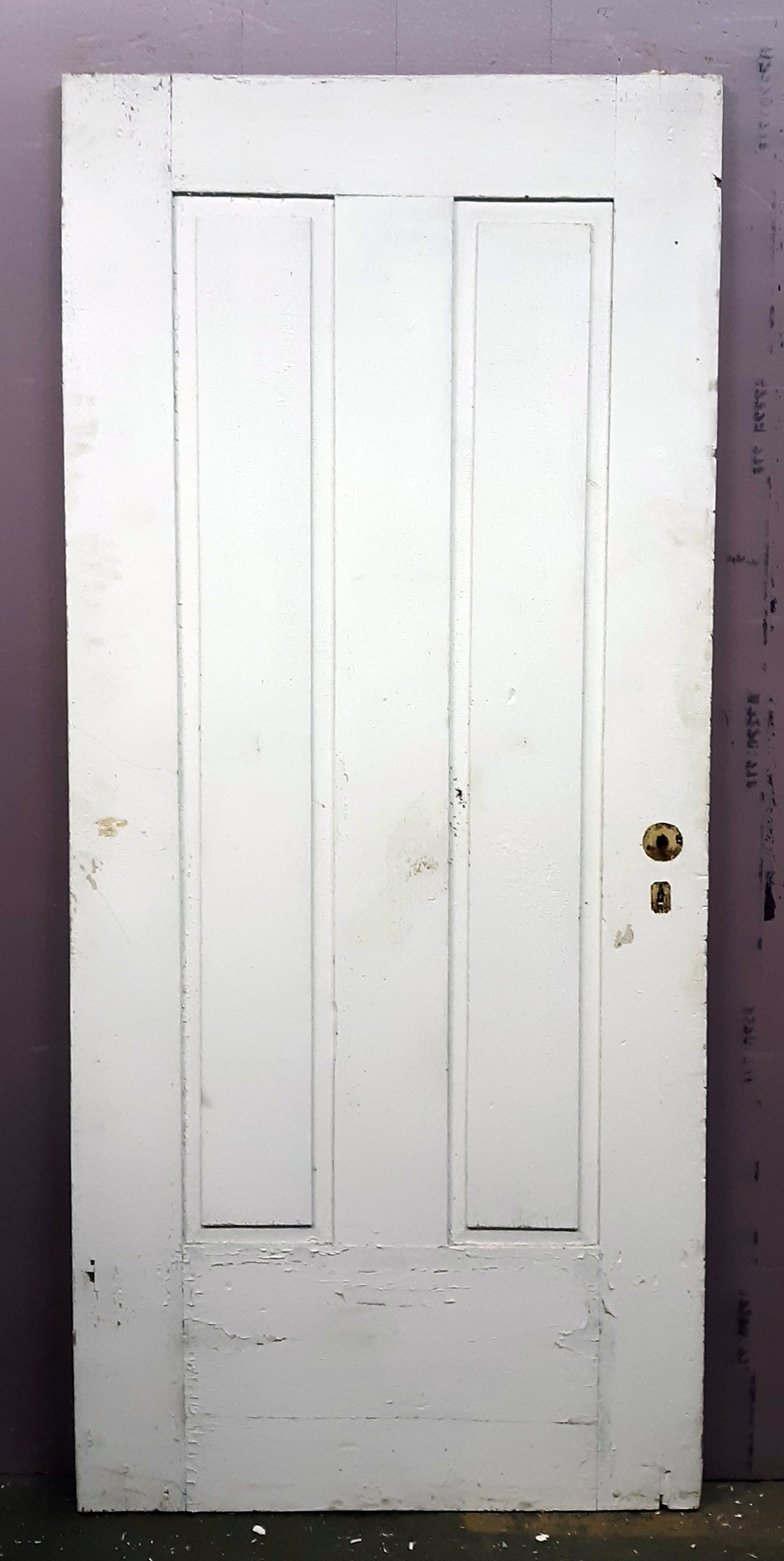 33.5"x76" Antique Vintage Old Reclaimed Salvaged Victorian SOLID Wood Wooden Interior Door 2 Panels