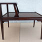 Pair of Antique Vintage Old Mid Century SOLID Mahogany Wood Wooden End Side Occasional Accent Lamp Tables Night Stand Nightstands