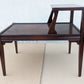 Pair of Antique Vintage Old Mid Century SOLID Mahogany Wood Wooden End Side Occasional Accent Lamp Tables Night Stand Nightstands