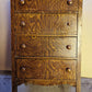 Small Antique Vintage Old Solid Wood Wooden Dresser Highboy High Boy Chest 4 Drawers Quartersawn Oak Faux Grain