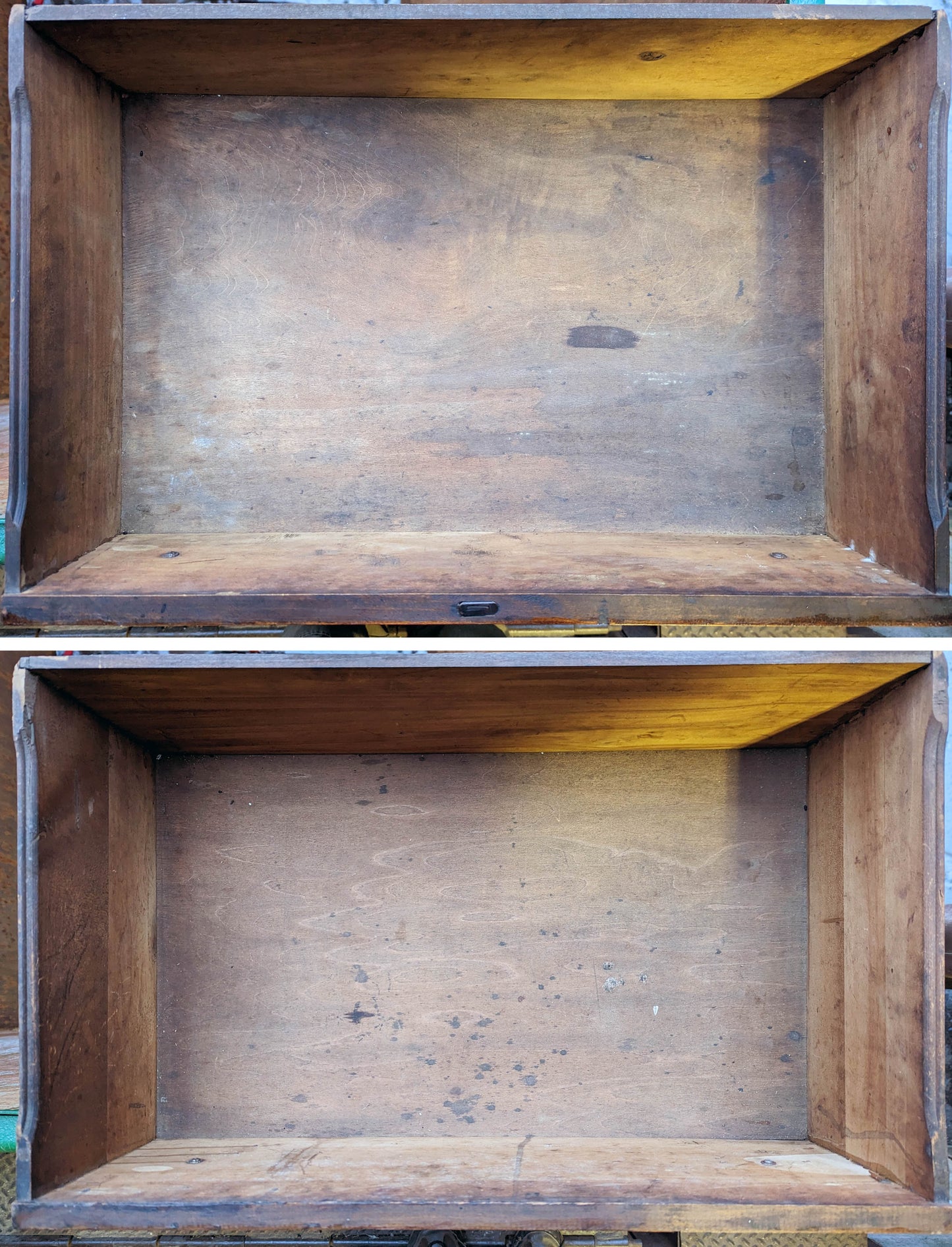 Small Antique Vintage Old Solid Wood Wooden Dresser Highboy High Boy Chest 4 Drawers Quartersawn Oak Faux Grain
