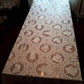 Vintage Quaker Lace Natural Color Cotton Blend Oblong Long Tablecloth Christmas Motifs Elegant Carefree Soil Release 64” W x 102”L- USA- NOS