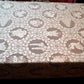 Vintage Quaker Lace Natural Color Cotton Blend Oblong Long Tablecloth Christmas Motifs Elegant Carefree Soil Release 64” W x 102”L- USA- NOS