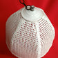 Wicker Rattan Pendant Hanging Lampshade Bell-Shaped Metal Chain White Painted