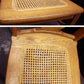 Pair Vintage Antique Old Reclaimed Salvaged Oak Wood Wooden Fiddle Bck Side Dining Chair Caned Seat