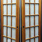 58"x78" Pair Antique Vintage Old Reclaimed Salvaged French Double Pocket Interior Doors Window Glass