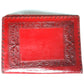 Rare Hand Tooled Embossed Leather Book Bible Cover Red Portrait St.Fabiola-Italy