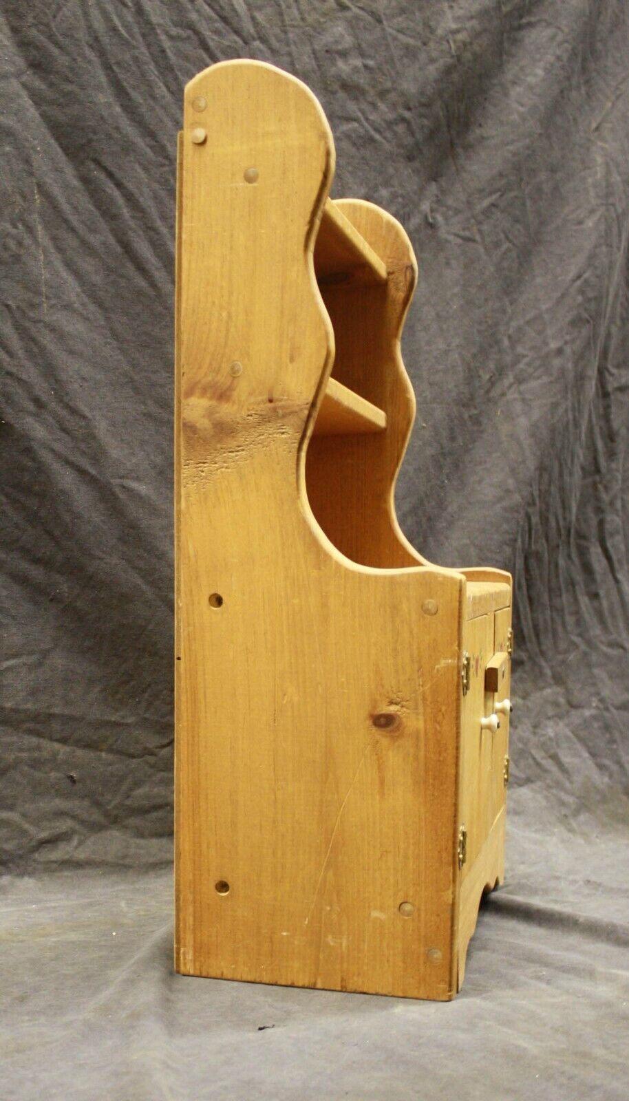 Vintage Old Reclaimed Salvaged Wood Wooden Handmade Toy Doll Kitchen Hutch Cabinet Server Furniture
