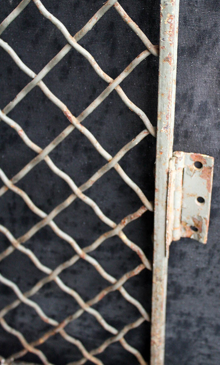 32"x79" Vintage Old Reclaimed Salvaged Steel Metal Fence Gate Door Panel Grille Industrial Factory