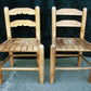 Pair Vintage Antique Old Reclaimed Salvaged SOLID Wood Wooden Kids Children Side Dining Chair Seat