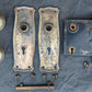 2 available Antique Vintage Old Reclaimed Salvaged Brass Steel Interior Door Lockset Knob Plate Lock