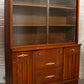 Vintage Antique Old Reclaimed Salvaged China Curio Cabinet Server Buffet Breakfront Wood 2 Glass Doors