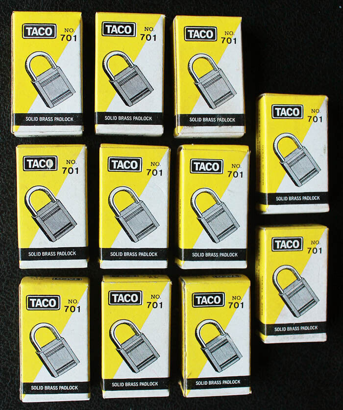 Lot of 11 Vintage NOS Old Reclaimed Salvaged Mini Solid Brass Travel Suitcase Pad Lock Padlock w/2 Keys