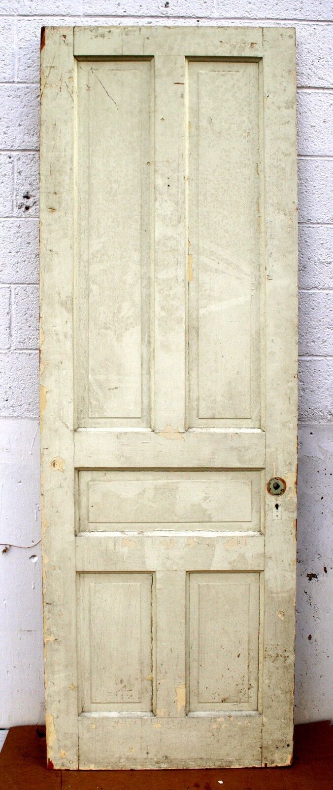 30"x88"x1.75" Antique Vintage Old Reclaimed Salvaged Victorian SOLID Wood Wooden Interior Door 5 Panels
