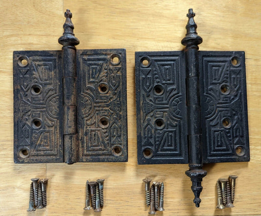 5"x5" Antique Old Reclaimed Salvaged Reproduction Vintage Old Iron Steeple Exterior Entry Door Hinges