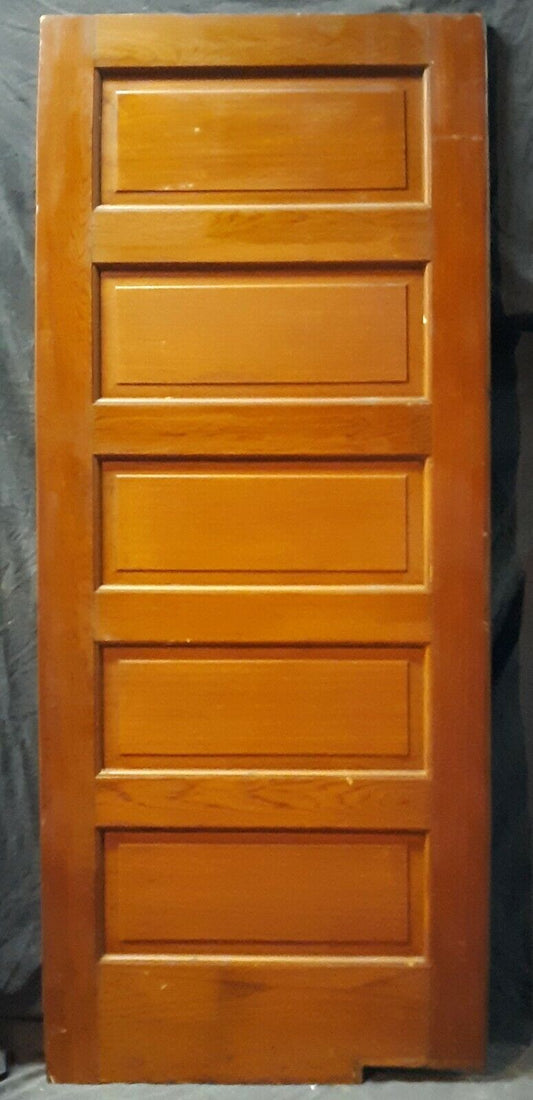 31.5"x79" Antique Vintage Old Reclaimed Salvaged Interior SOLID Wood Wooden Swinging Door 5 Panels