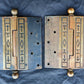 6"x6" HEAVY Antique Vintage Old Reclaimed Salvaged Eastlake SOLID Bronze Exterior Entry Door Hinges