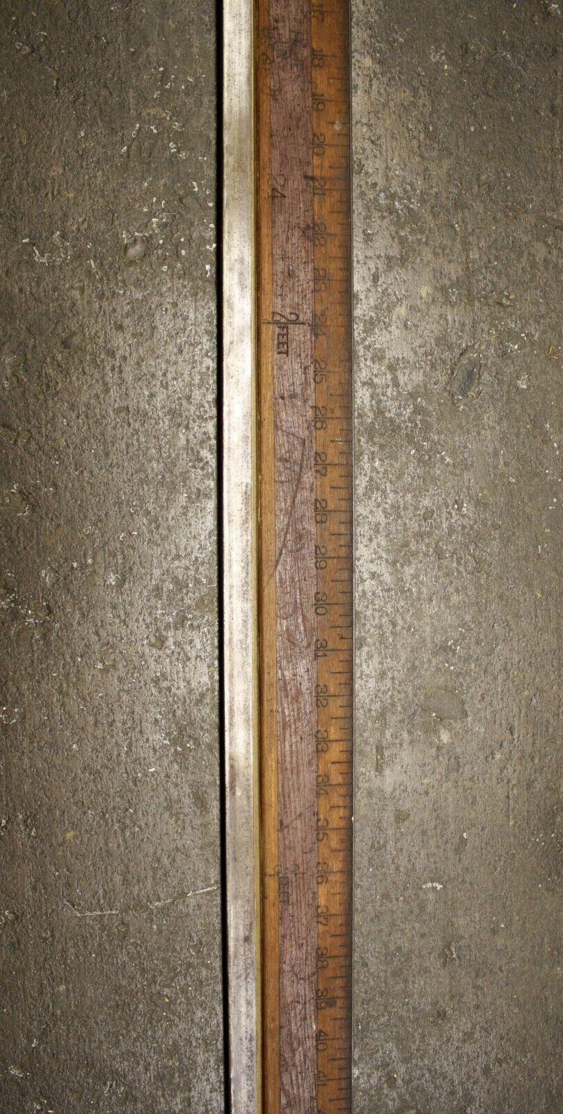 Antique Vintage Old Reclaimed Salvaged 72" 6FT "Ridgely" Wood Wooden Ruler Measuring Stick Straight