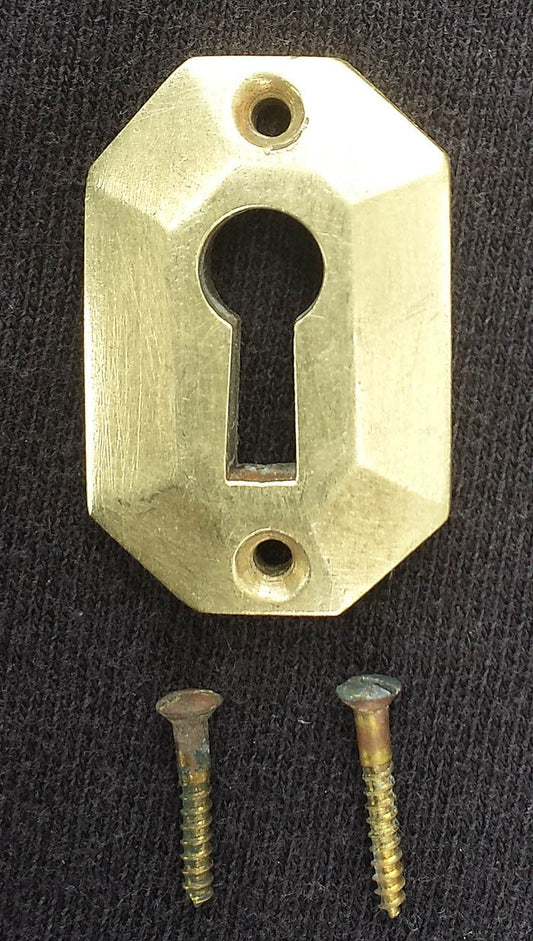 4 available 1"x1.5" Clean Antique Vintage Old Reclaimed Salvaged Solid Cast Brass Door Key Hole Cover Plate