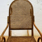 Antique Old Reclaimed Salvaged Vintage Bent Wood Wooden Caned Wicker Child Childrens Kids Rocking Chair