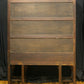 Antique Vintage Old Reclaimed Salvaged Wood Wooden Bowed Glass Curio China Cabinet Server Breakfront